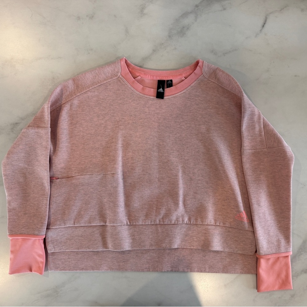 Adidas Soft Pink Ribbed Sweatshirt